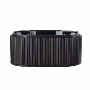 BELVIT ISARA Waschtischunterschrank 100cm Badezimmer Schublade Grifflos Softclose Schwarz Multiplex Eschenfurnier