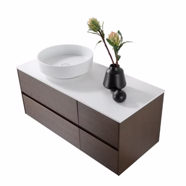 Waschtischplatte 120x1,2x52,5cm Mattweiß Mineralguss