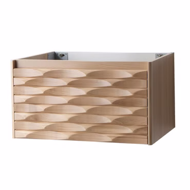 BELVIT ARGENA Waschtischunterschrank 79x40x52cm 1 Schublade Grifflos Softclose Helle Eiche Multiplex Eschenfurnier