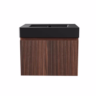 BELVIT TRIONA Waschtischunterschrank 60cm 1 Schublade Grifflos Softclose Wenge Dunkel