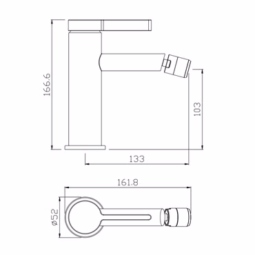 BELVIT Bidet Mischarmatur Chrom Einhebel Griff Aufbauarmatur mit beweglicher Düse