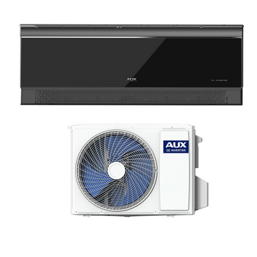 AUX Multi Split Klimaanlage Set 12000 BTU (3,5 kW) Außengerät + 12000 BTU (3,5 kW) Wandgerät WLAN R32 Hochglanz Schwarz