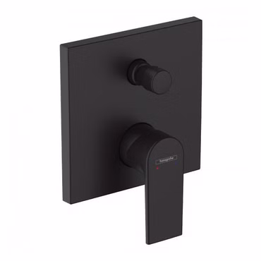 Duschset mit Hansgrohe Vernis Shape Unterputz Wannenmischer Schwarz und iBox mit Belvit Regendusche Handbrause Schlauch Arm Brausebogen