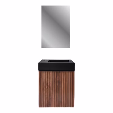 Belvit Waschtischunterschrank 40x50x22,3cm MDF Nussbaum Türanschlag rechts