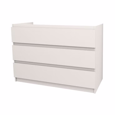 BELVIT Waschbeckenunterschrank Badezimmerschrank 3 Schubladen 120 cm Mattweiß MDF Softclose