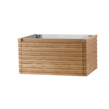 Waschbecken Set Wonda 80 cm mattweiß mit Kamelia Unterschrank Nussbaum Softclose grifflos