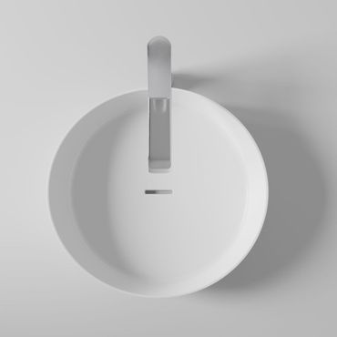 CREAVIT RUBY Aufsatzwaschbecken 40 cm Weiß Keramik ohne Überlauf und Hahnloch