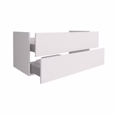 BELVIT ELARA Waschbeckenunterschrank 120 cm mattweiß mit 2 Schubladen Softclose MDF hängend