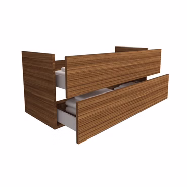 BELVIT ELARA Waschbeckenunterschrank 120 cm Nussbaum mit 2 Schubladen Softclose MDF hängend