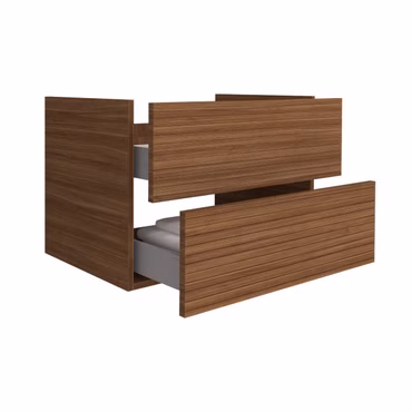 BELVIT ELARA Waschbeckenunterschrank 80 cm Nussbaum mit 2 Schubladen Softclose MDF hängend