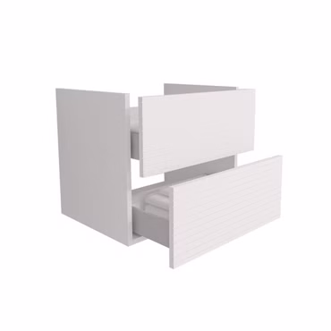 BELVIT ELARA Waschbeckenunterschrank 60 cm mattweiß mit 2 Schubladen Softclose MDF hängend