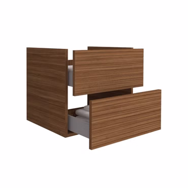 BELVIT ELARA Waschbeckenunterschrank 60 cm Nussbaum mit 2 Schubladen Softclose MDF hängend