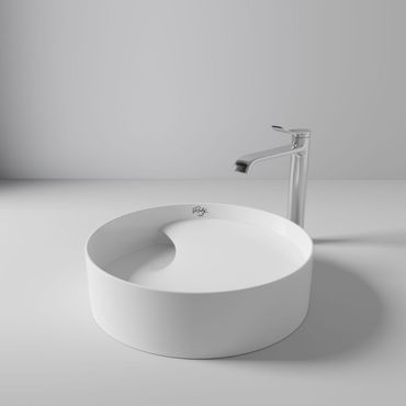 CREAVIT Ruby Aufsatzwaschbecken rund Keramik Weiß 40x11 cm glänzend