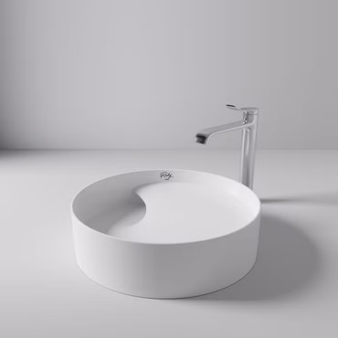 CREAVIT Ruby Aufsatzwaschbecken rund Keramik Weiß 40x11 cm glänzend