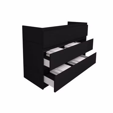 BELVIT Waschbeckenunterschrank Badezimmerschrank 3 Schubladen 120 cm schwarz matt MDF Softclose
