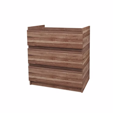 BELVIT Waschbeckenunterschrank Badezimmerschrank 3 Schubladen 80 cm Eichenoptik MDF Softclose