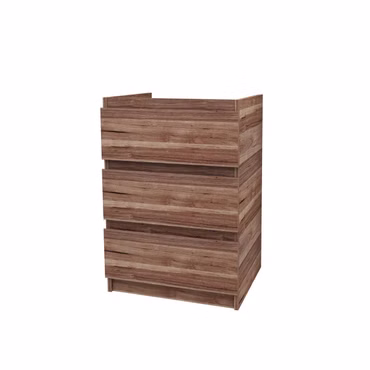 BELVIT Waschbeckenunterschrank Badezimmerschrank 3 Schubladen 60 cm Eichenoptik MDF Softclose