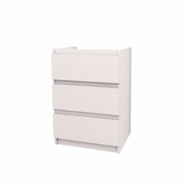 BELVIT Waschbeckenunterschrank Badezimmerschrank 3 Schubladen 60 cm Mattweiß MDF Softclose