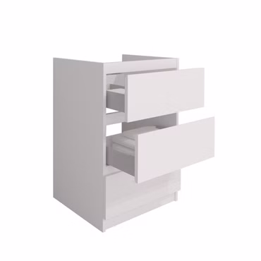 BELVIT Waschbeckenunterschrank Badezimmerschrank 3 Schubladen 60 cm Mattweiß MDF Softclose