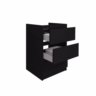 BELVIT Waschbeckenunterschrank Badezimmerschrank 3 Schubladen 60 cm schwarz matt MDF Softclose