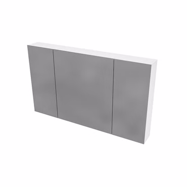 BELVIT DRAVA Spiegelschrank Bad 120x70 cm Weiß glänzend 3 Türen 6 Böden Softclose