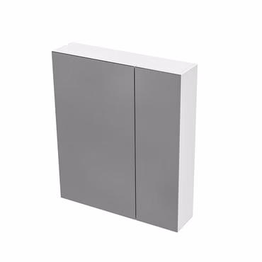 Spiegelschrank Weiß Glänzend 60x70cm 2 Türen Softclose grifflos