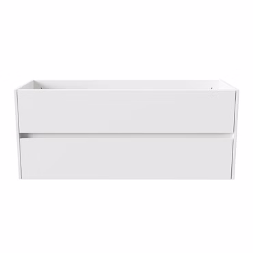 BELVIT DRAVA Waschbeckenunterschrank Waschtisch 120 cm Weiß glänzend 2 Schubladen Softclose grifflos Badezimmer