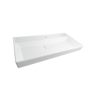 Belvit Waschbecken Set 80 cm Keramik Aufsatz oder Wandmontage mit Überlauf und Hahnloch inklusive Sovena Badunterschrank Schwarz Matt