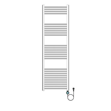 BELVIT Elektrischer Badheizkörper mit Digitalem Thermostat Smart WiFi Rechtsanschluss 700W Edelstahl Gebürstet 1600x500 mm