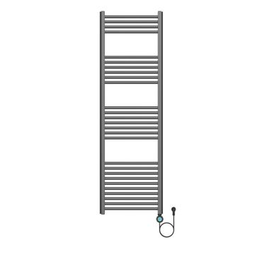BELVIT Elektrischer Badheizkörper mit Digitalem Thermostat Smart WiFi Rechtsanschluss 700W Dunkelgrau 1600x500 mm