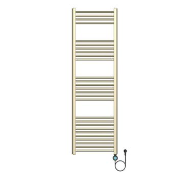 BELVIT Elektrischer Badheizkörper mit Digitalem Thermostat Smart WiFi Rechtsanschluss 700W Gold Gebürstet 1600x500 mm