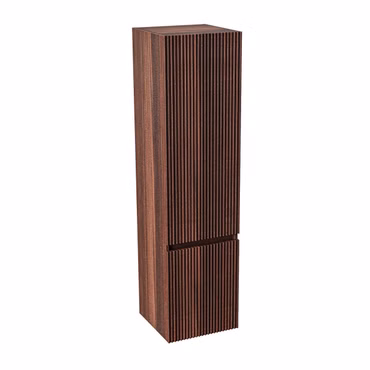 BELVIT TRIONA Säulenschrank 135cm 2 Türen Grifflos Softclose Reversibel Wenge Dunkel