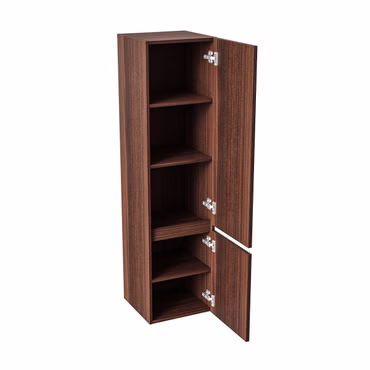 BELVIT TRIONA Säulenschrank 135cm 2 Türen Grifflos Softclose Reversibel Wenge Dunkel