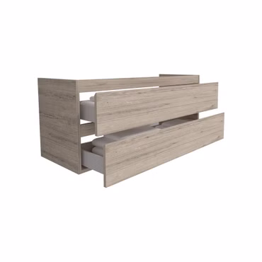 BELVIT ARONA Waschbeckenunterschrank Badezimmer Waschtischunterschrank 120cm hängend 2 Schubladen Softclose Helles Holz