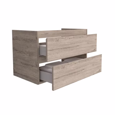BELVIT ARONA Waschbeckenunterschrank Badezimmer Waschtischunterschrank 80cm hängend 2 Schubladen Softclose Helles Holz