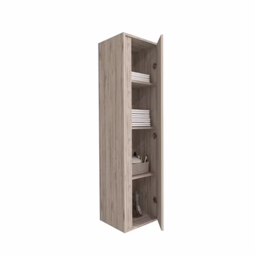 BELVIT ARONA Hochschrank Badmöbel 160cm hängend helles Holz MDF Softclose Badezimmerschrank