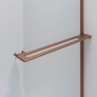 BELVIT Walk In begehbare Dusche 100x200cm Klarglas Kupfer abgerundet mit Handtuchhalter