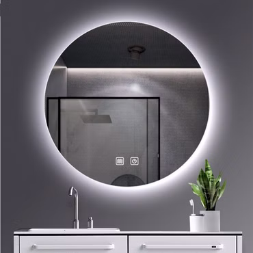 BELVIT LED-Spiegel Rund - 100 cm Badspiegel mit integrierter Anti-Beschlag Heizfunktion & Touch Steuerung, Warm- und Kaltlicht