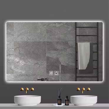 BELVIT LED Spiegel mit Heizfunktion und Touchsteuerung 80x60 cm Badspiegel mit Beleuchtung
