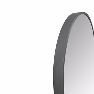 BELVIT Ovaler LED Spiegel mit Touchsteuerung und Anti-Beschlag-Funktion 100x50 cm Dunkelgrau Badspiegel beleuchtet