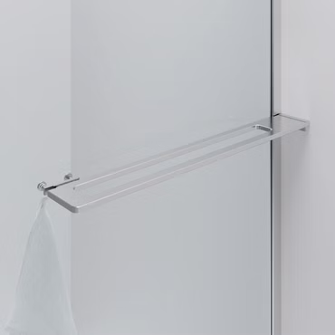 BELVIT Walk In begehbare Dusche 100x200cm Klarglas Chromprofil abgerundet mit Handtuchhalter