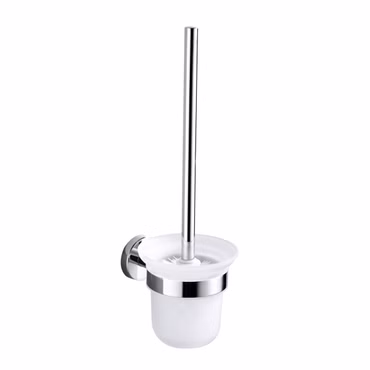 BELVIT Toilettenbürste mit Halter Glasbehälter Chrom Edelstahl rostfrei