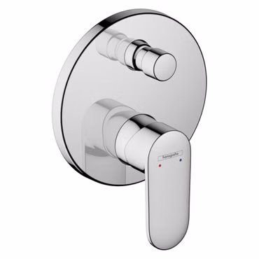 Duschset mit Hansgrohe Vernis Blend Unterputz Wannen-/Duschmischer iBox universal Chrom rund und Belvit Regendusche Handbrause Duschschlauch Brausearm Wandanschluss Wandanschlussbogen