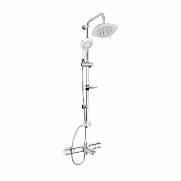 GROHE Grohtherm 800 Dusch Set mit Thermostat-Wannenarmatur und Aloni Rain Bianco Regendusche chrom