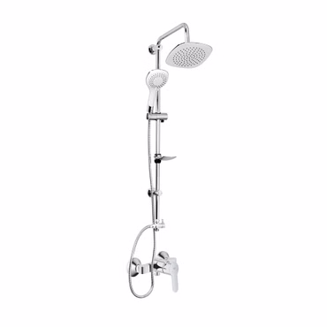 GROHE BauEdge Dusch Set mit Einhandarmatur und Aloni Rain Bianco Regendusche chrom