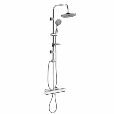 Dusch Set mit Hansgrohe Ecostat 1001 CL Brausethermostat und Belvit Regendusche und Handbrause chrom