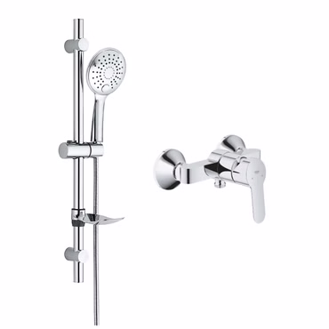 GROHE BauEdge Dusch Set mit Einhandarmatur und Aloni Slim Duschstange chrom