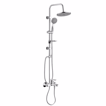 Dusch Set mit Hansgrohe Vernis Blend Wannenmischer und Belvit Rain Bianco Regendusche chrom