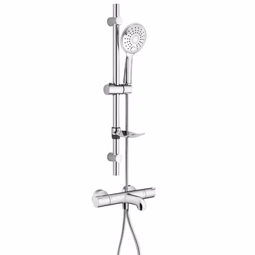 Dusch Set mit Hansgrohe Ecostat 1001 CL Wannenthermostat und Belvit verstellbarer Duschstange Chrom
