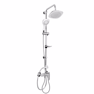Dusch Set mit Hansgrohe Vernis Blend Einhebel Brausemischer und Belvit Rain Bianco Regendusche Handbrause chrom